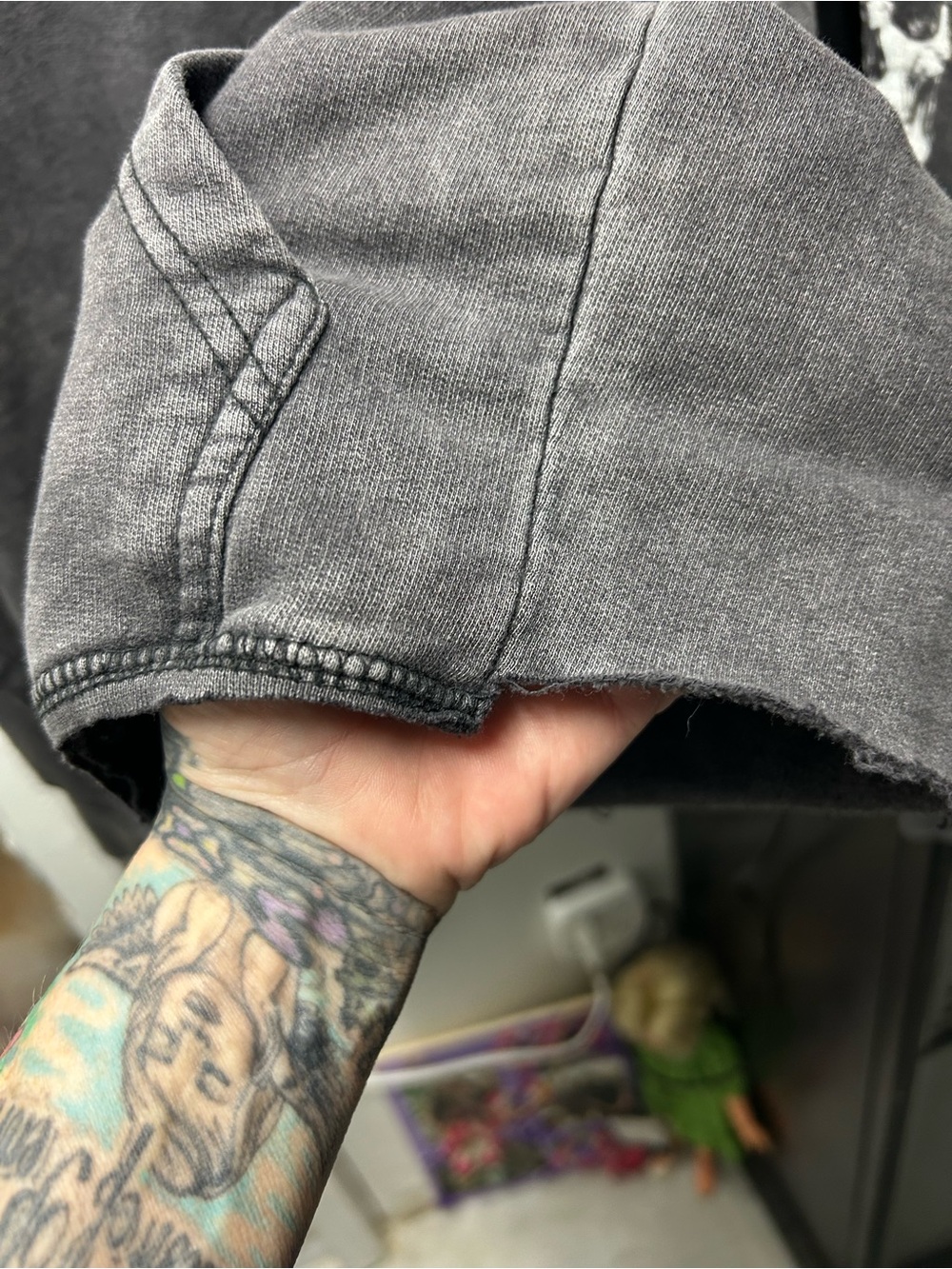 Beautiful Disaster Black Washed Skull Graphic Hoodie - Picture 6 of 7